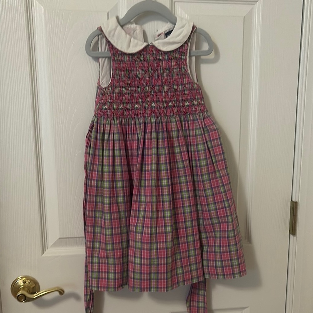 Ralph Lauren Pink and Green Sundress with Peter Pan Collar